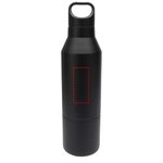 Botella isotérmica de acero inoxidable reciclado de 600 ml con certificado RCS y vaso de 300 ml "Odessy"