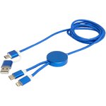 Cable 5 en 1 de aluminio y plástico reciclado de 150 cm para sincronización de datos y carga rápida de 27 W "Alasia"