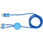 Cable 5 en 1 de aluminio y plástico reciclado de 150 cm para sincronización de datos y carga rápida de 27 W "Alasia"