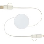 Cable retráctil 5 en 1 de plástico reciclado de 90 cm para sincronización de datos y carga rápida de 40 W "Citala"