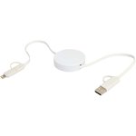 Cable retráctil 5 en 1 de plástico reciclado de 90 cm para sincronización de datos y carga rápida de 40 W "Citala"