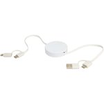 Cable retráctil 5 en 1 de plástico reciclado de 90 cm para sincronización de datos y carga rápida de 40 W "Citala"