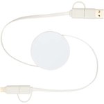Cable retráctil 5 en 1 de plástico reciclado de 90 cm para sincronización de datos y carga rápida de 40 W "Citala"