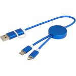 Cable 5 en 1 de aluminio y plástico reciclado de 30 cm para sincronización de datos y carga rápida de 27 W "Alasia"
