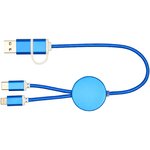 Cable 5 en 1 de aluminio y plástico reciclado de 30 cm para sincronización de datos y carga rápida de 27 W "Alasia"