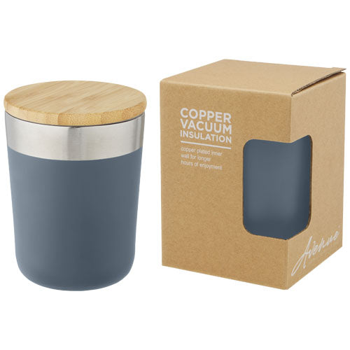 Vaso de 330 ml de acero inoxidable con aislamiento al vacío de cobre y tapa de bambú "Lagan"