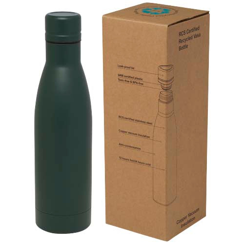 Bidón con aislamiento al vacío de 500 ml de cobre de acero inoxidable reciclado con certificación RCS "Vasa"
