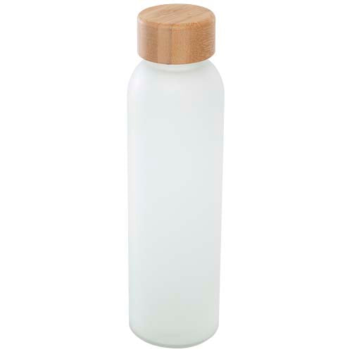 Botella de 500 ml de vidrio sodocálcico mate con tapa de bambú  "Lume"