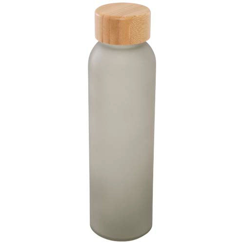 Botella de 500 ml de vidrio sodocálcico mate con tapa de bambú  "Lume"