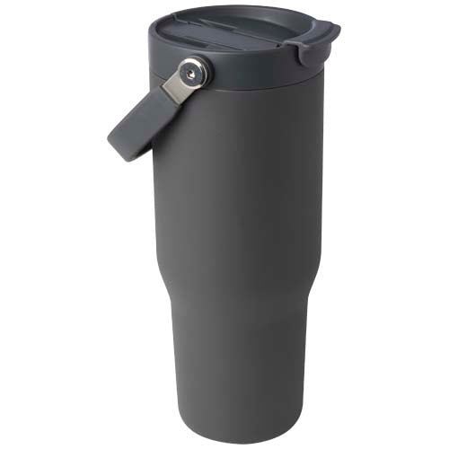 Vaso con aislamiento al vacío de cobre de acero inoxidable reciclado certificado RCS de 900 ml y con tapa de doble función "Bronx"
