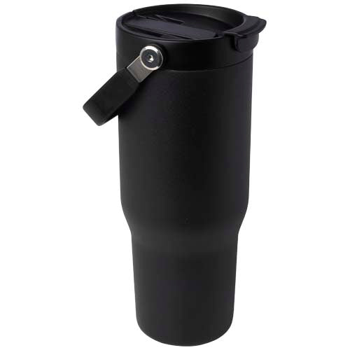 Vaso con aislamiento al vacío de cobre de acero inoxidable reciclado certificado RCS de 900 ml y con tapa de doble función "Bronx"