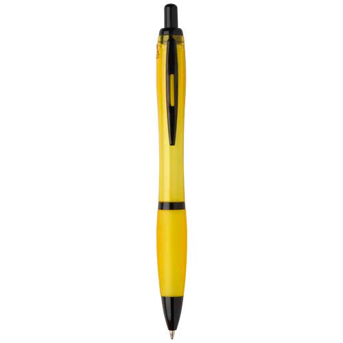 Bolígrafo de plástico reciclado con adornos negros (tinta negra) "Nash" - 10629611