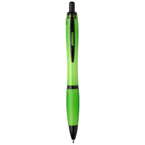Bolígrafo de plástico reciclado con adornos negros (tinta negra) "Nash" - 10629663