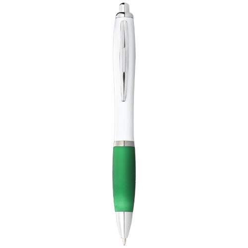 Bolígrafo blanco con empuñadura de color "Nash" (tinta negra)