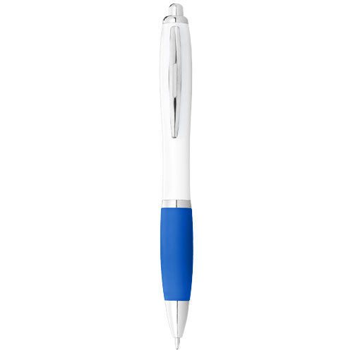 Bolígrafo blanco con empuñadura de color "Nash" (tinta negra)