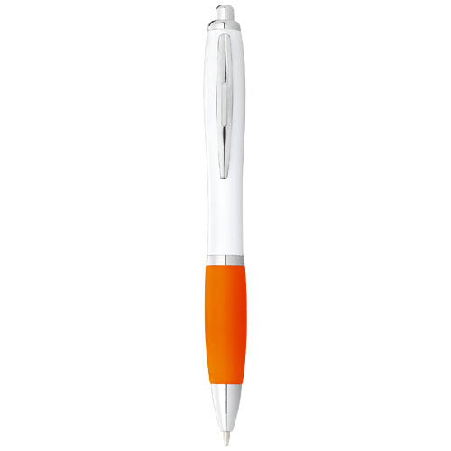 Bolígrafo blanco con empuñadura de color "Nash" (tinta negra)