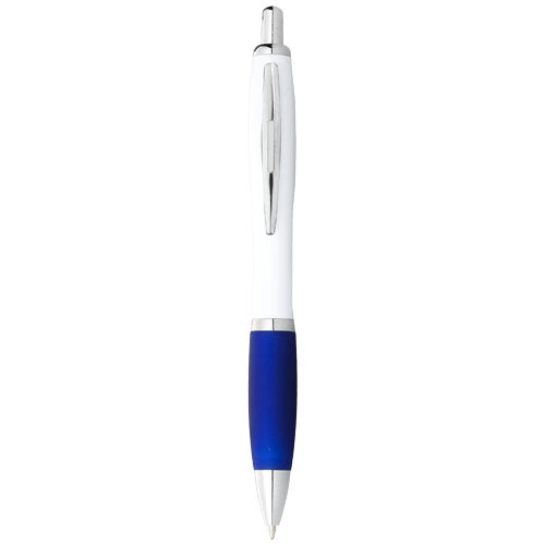Bolígrafo blanco con empuñadura de color "Nash" (tinta azul)