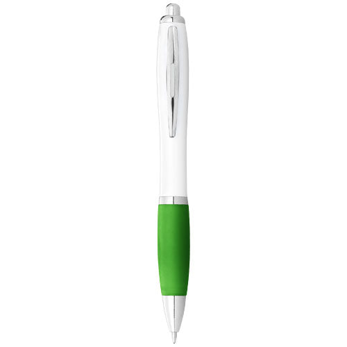 Bolígrafo blanco con empuñadura de color "Nash" (tinta azul)