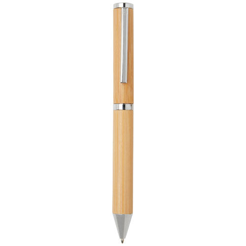 Set de regalo de bolígrafo y rollerball de bambú "Apolys" (tinta negra) - imageFront