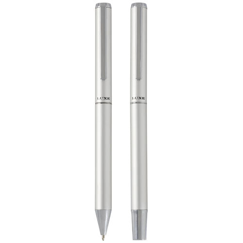 Set de regalo de bolígrafo y rollerball de aluminio reciclado "Lucetto" (tinta negra) - imageFront
