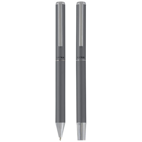 Set de regalo de bolígrafo y rollerball de aluminio reciclado "Lucetto" (tinta negra) - imageFront
