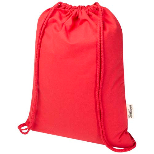 Bolsa de 5 L con cordón de algodón reciclado de 140 g/m² con certificado GRS "Oregon Blend"