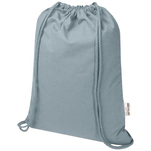 Bolsa de 5 L con cordón de algodón reciclado de 140 g/m² con certificado GRS "Oregon Blend"