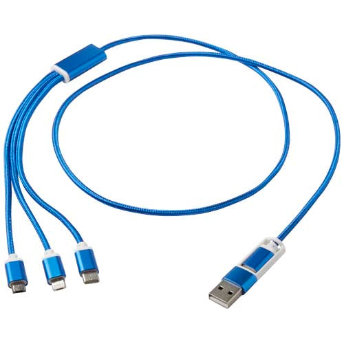 Cable de carga 5 en 1 de aluminio reciclado "Versatile"
