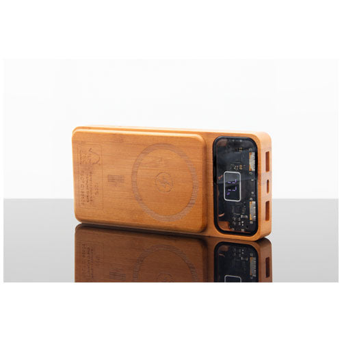 Batería externa magnética de madera de 10 000 mAh y 15 W "SCX.design P48" - imageMood2