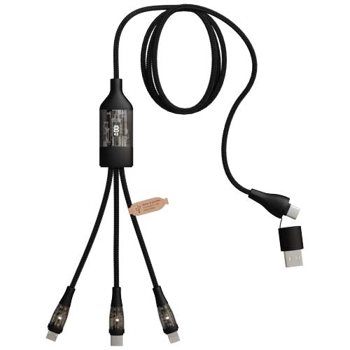 Cable de carga rápida 5 en 1 de 100 W/5 A con pantalla digital "SCX.design C50" - imageBack