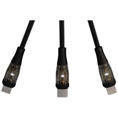Cable de carga rápida 5 en 1 de 100 W/5 A con pantalla digital "SCX.design C50" - imageDetail1