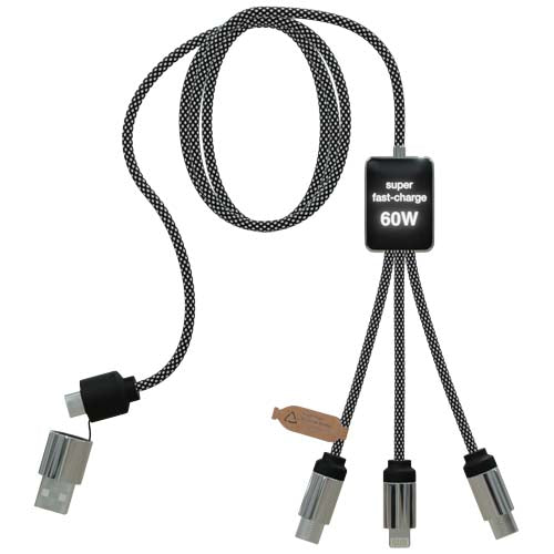 Cable de carga tipo C de 60 W con doble logotipo retroiluminado "SCX.design C33" - imageBack